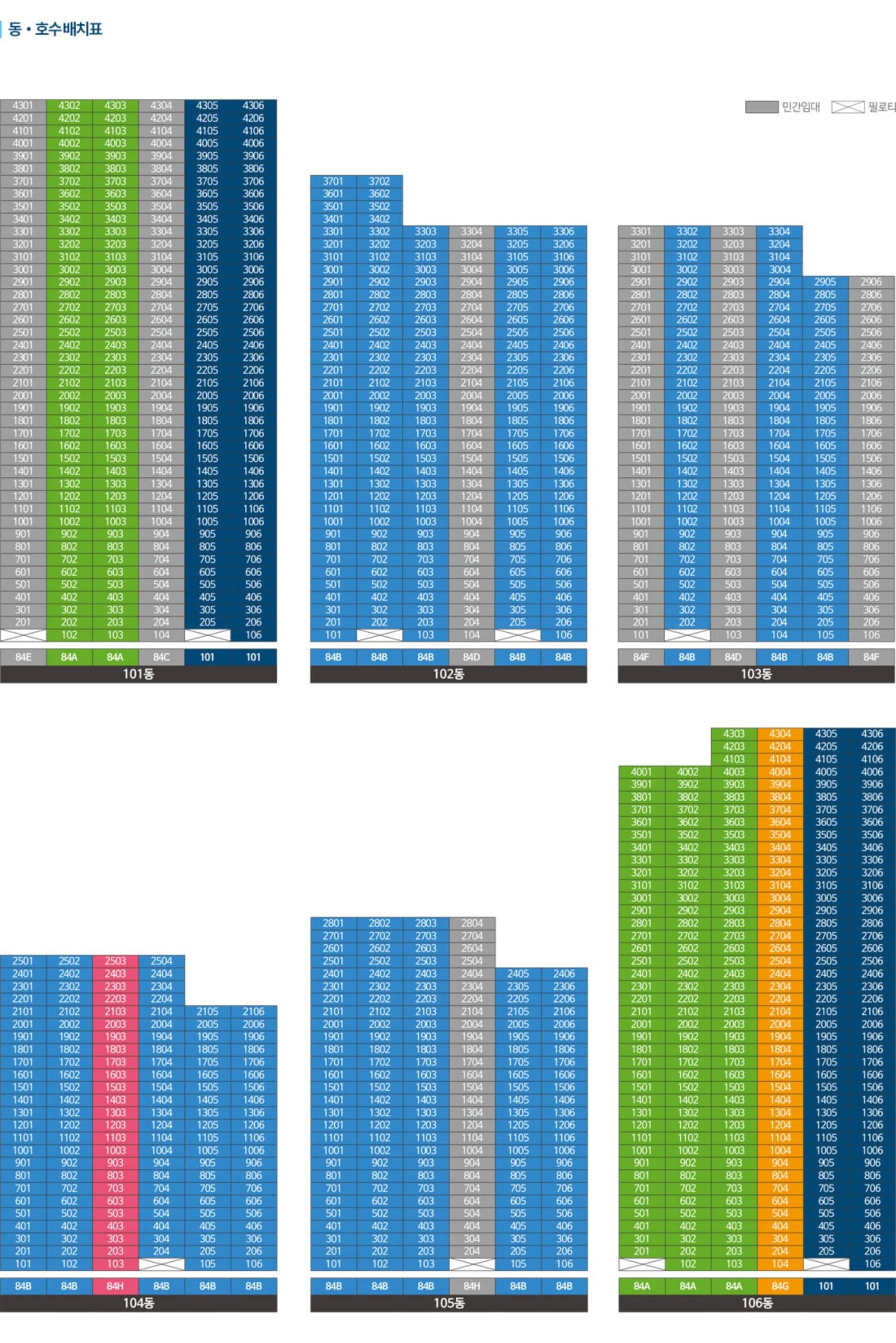 동호수배치도